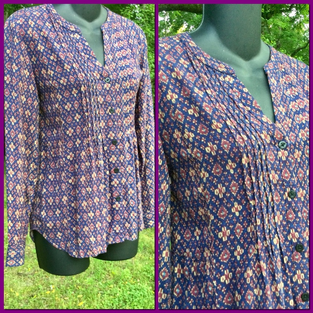 Geometric Print Blouse, sz XSP